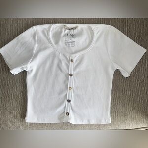 White crop top, new, good for sizes S,M,L